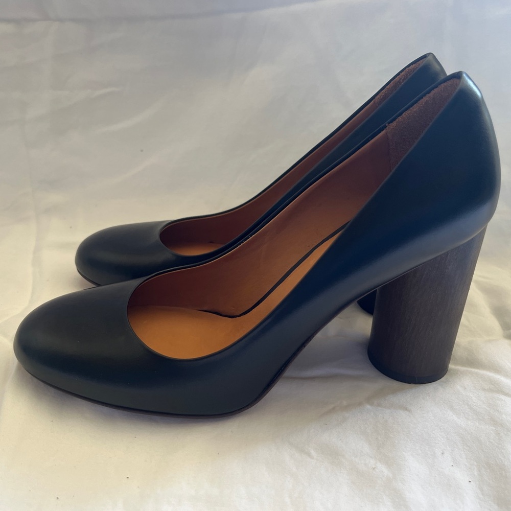 Sezane Shoes Thick Heels black leather Size 38 EU NWT